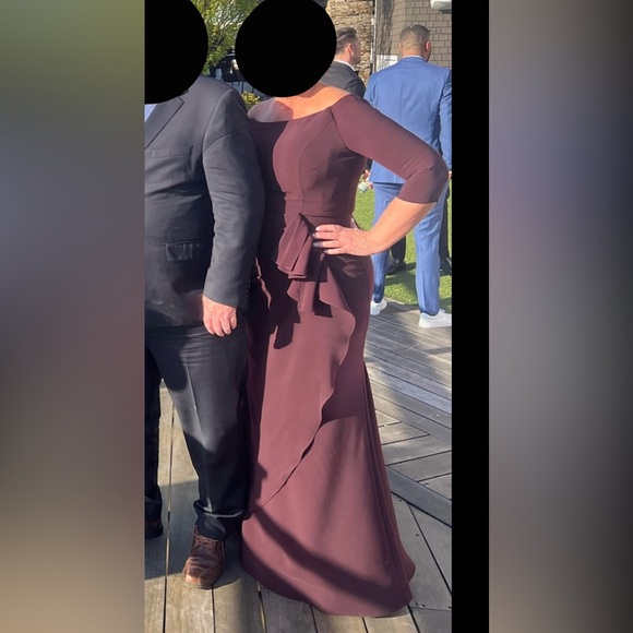 Jovani - Scuba Off the Shoulder Bell Sleeves Mother of the Bride Dress 00446 - Picture 3 of 8